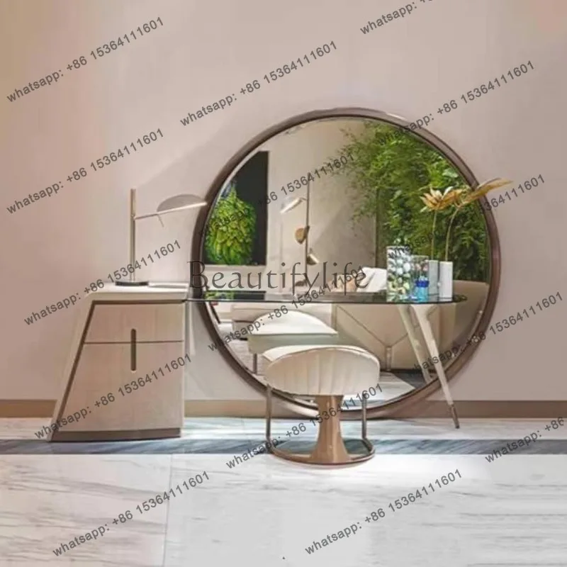 

Italian Brown Dressing Table Storage European White Modern Dressing Table Drawers Mirror Coiffeuse De Chambre Organizer Makeup