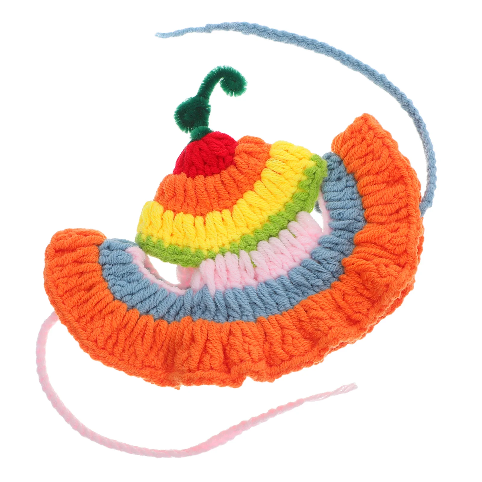 

Colorful Knitted Cat Hat Ear Holes Soft Funny Party Kitten Beanie Costume Accessory Small Pets Birthdays Halloween