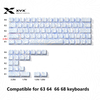 XVX 84 Keys Topographic New Version Pattern Shine-Through OEM Profile IMD-Tech Keycap for Cherry Gateron MX Switches Keyboard