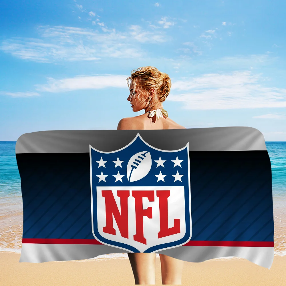 N-NFL Team Logo Bath Towel Microfiber Soft Water Absorbing Breathable For Girl Kids Decorative Cartoon Beach Towel