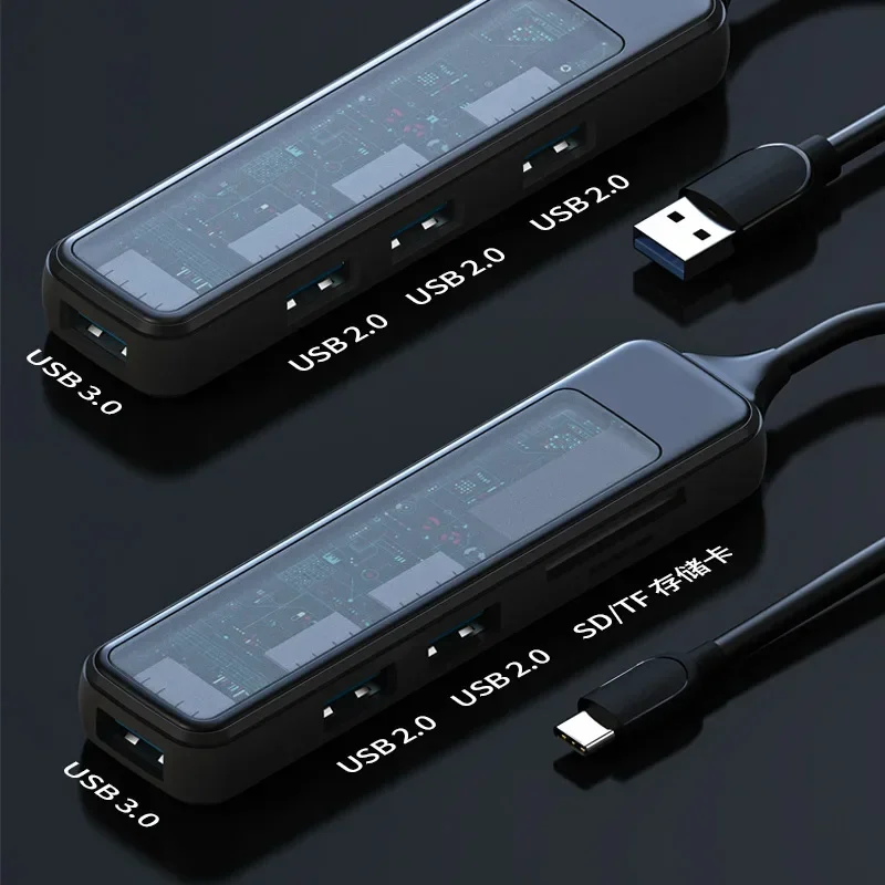 Multiport Usb C Hub 4 IN 1 Multi Splitter Adapter With TF SD Reader Slot For Macbook Pro 13 15 Air PC Computer Docking Stations