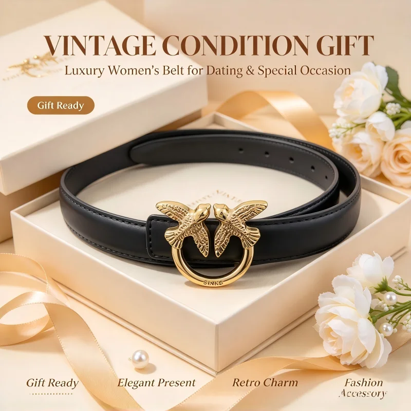 For Pinko Women's Belt Luxury Minimalist Pearl Fashionable Accessory for Daily Commuting And Dating Vintage Condition