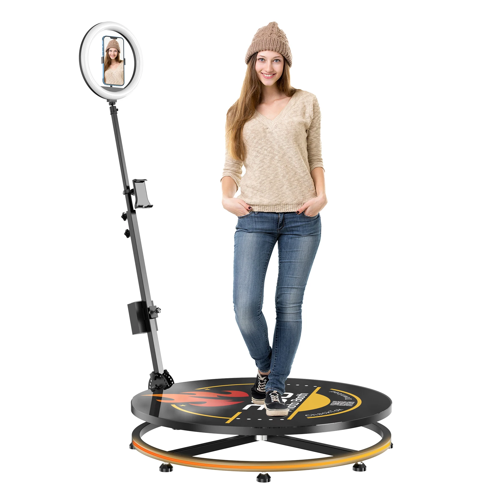 

MWE USA Stock Chacktok 360 Photo Booth 68/80/100cm Ready to Deliver Quickly Machine Supports Mobile Phone Control