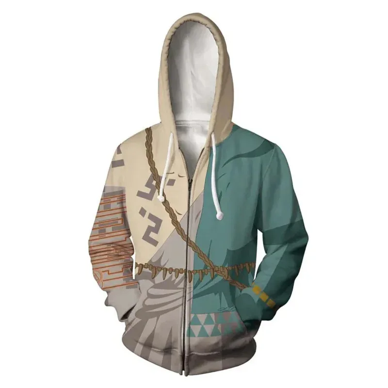 New ★ CGMGTSN Game Zeldas 3D printed zipper Hoodie Cosplay Costume Sweater Casual Coat Halloween Street Anime Jacket F★ 2025 qi☆