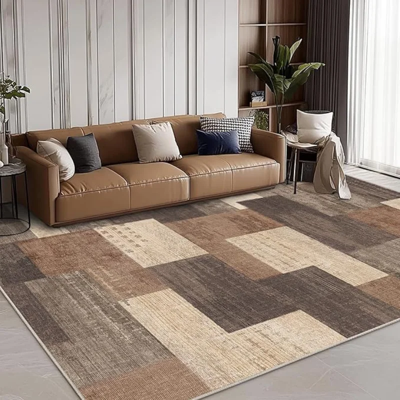 VIKAMA Modern Abstract Geometric Living Room Carpet Washable Non-Slip Floor Mat Bedroom Office Lounge Carpet Home Decoration