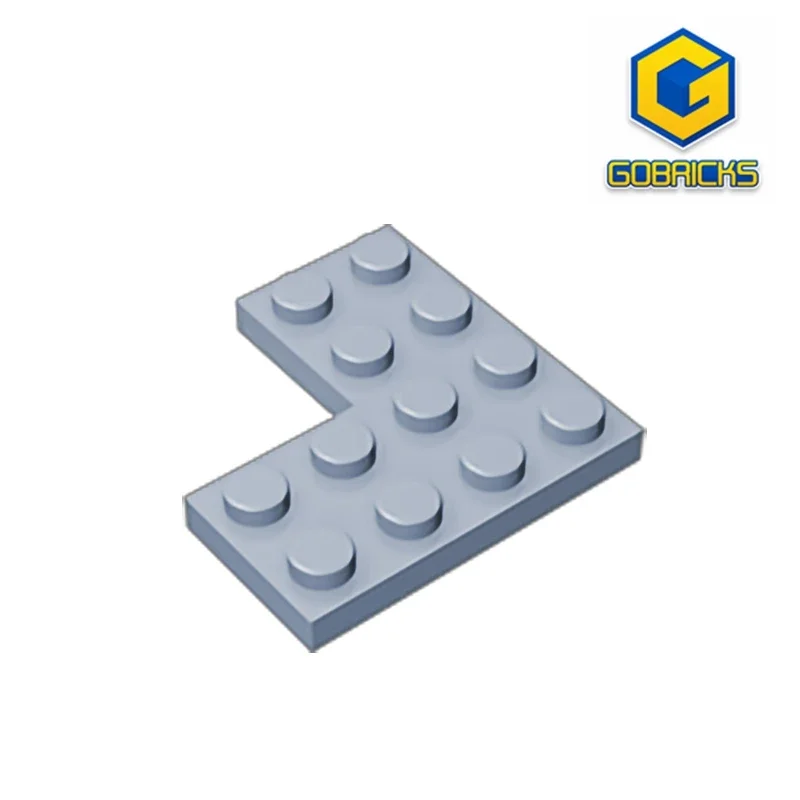 Gobricks GDS-696 płyta narożna 2 x4x4-płyta narożna 4x4 kompatybilna z klockami edukacyjne do budowania lego 2639 dla dzieci