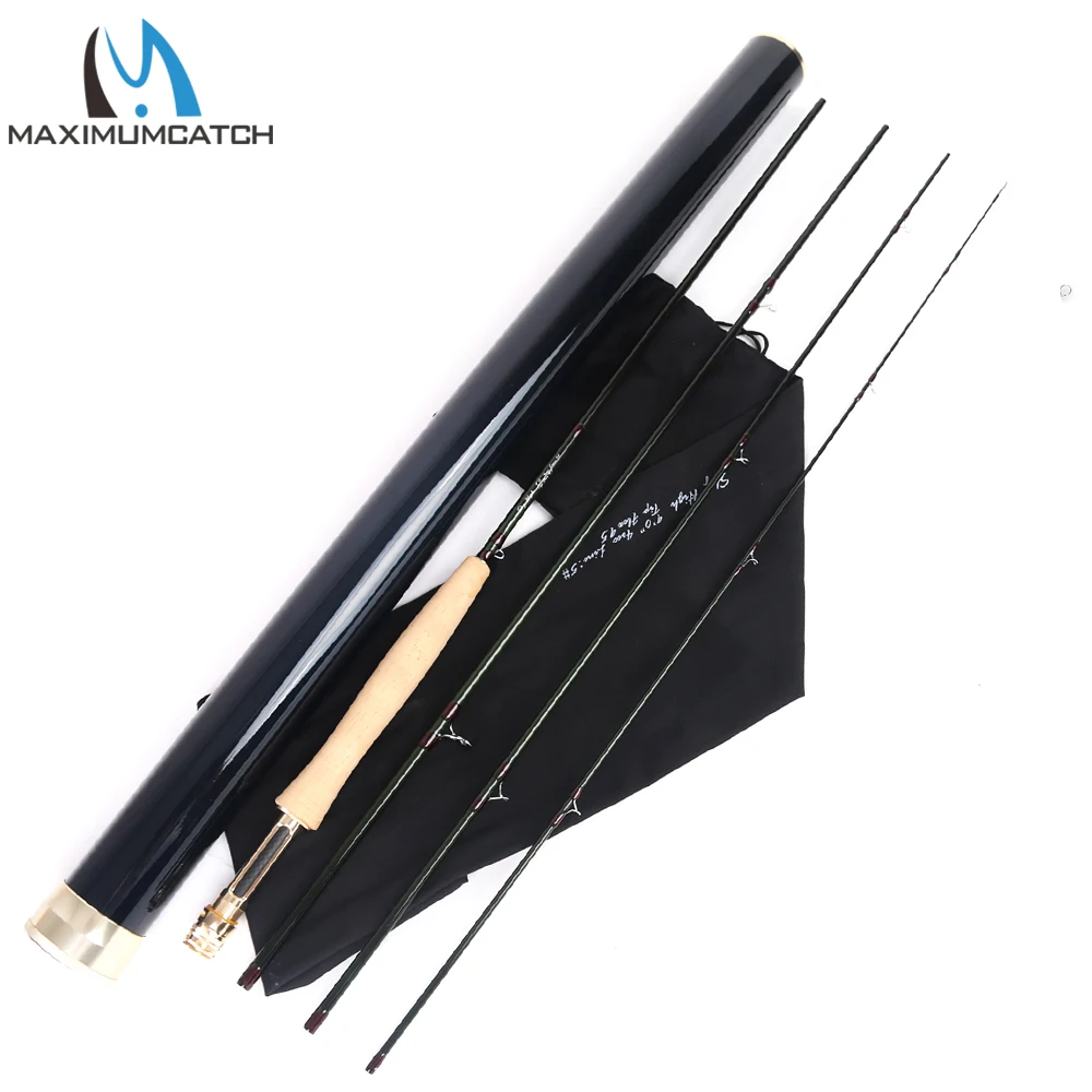 Image of MAXCATCH Skyhigh Fliegenrute IM12 Toray Carbon Superleicht Schnelle Aktion 2-8WT 6-10FT 3-4Sec Fliegenfischerrute mit Carbonrohr