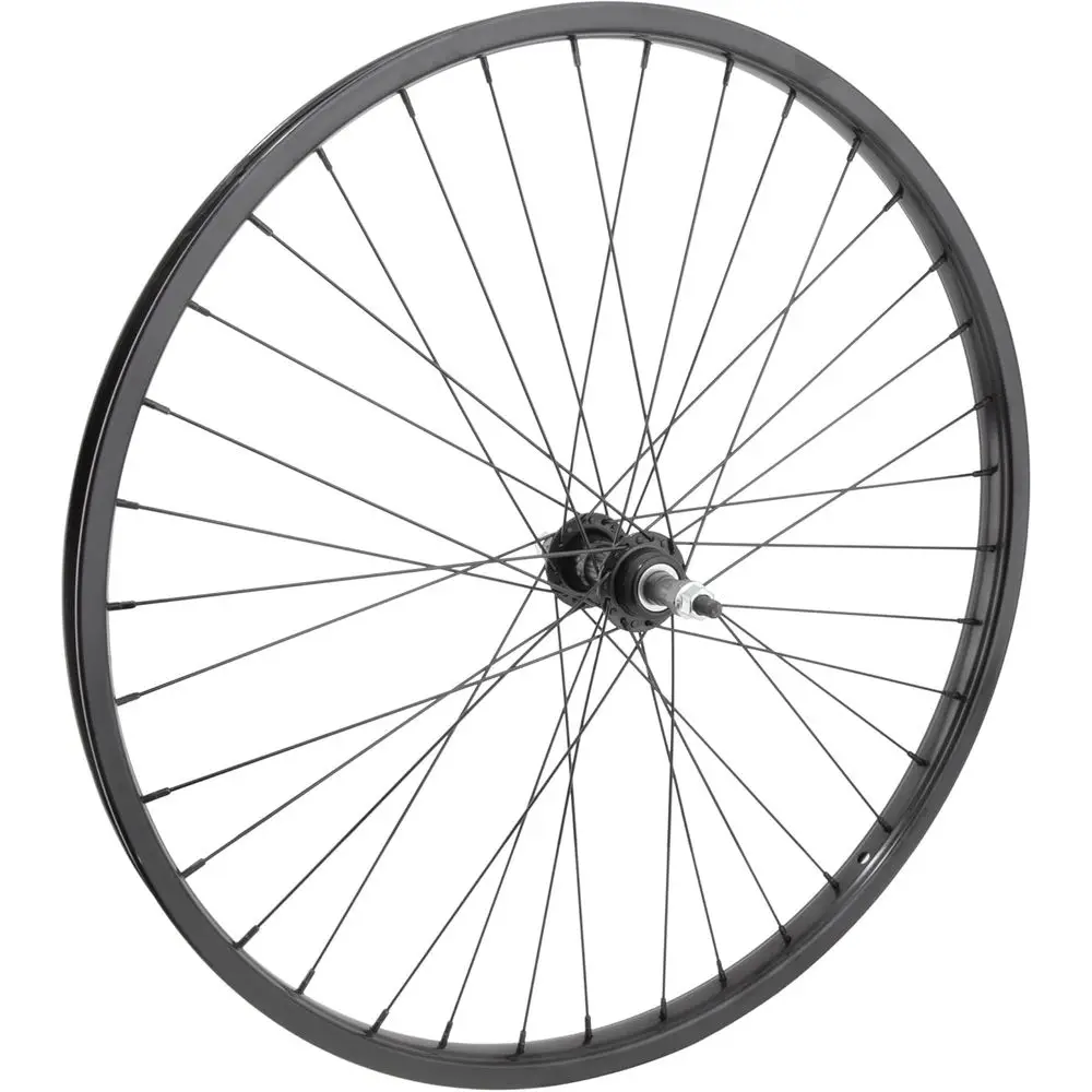 

26 5/6/7/8-Speed Rear Bicycle Wheel, 36-Spoke Steel Rim, Bolt-On Axle, Black