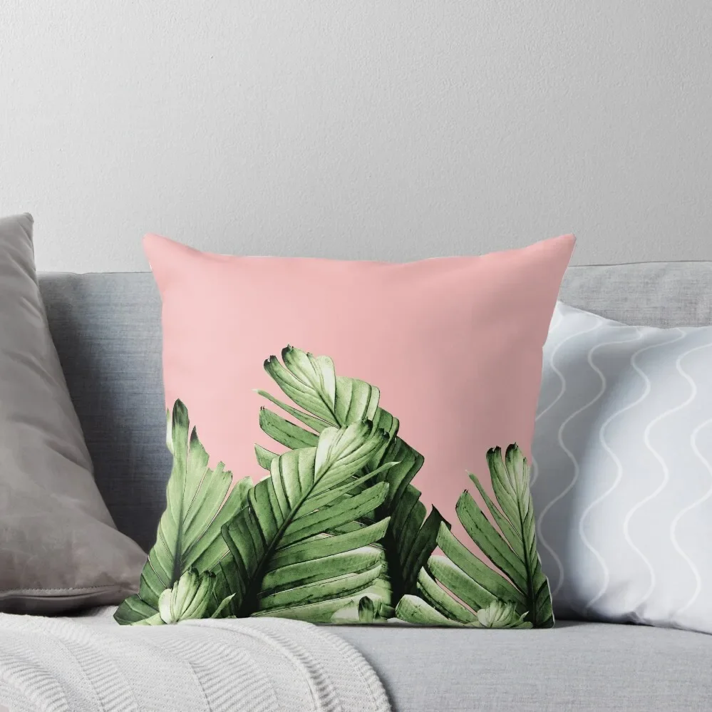 

Blush Banana Leaves Dream #10 #tropical #decor #art Throw Pillow Sofa Cushions Covers Ornamental Pillow pillow