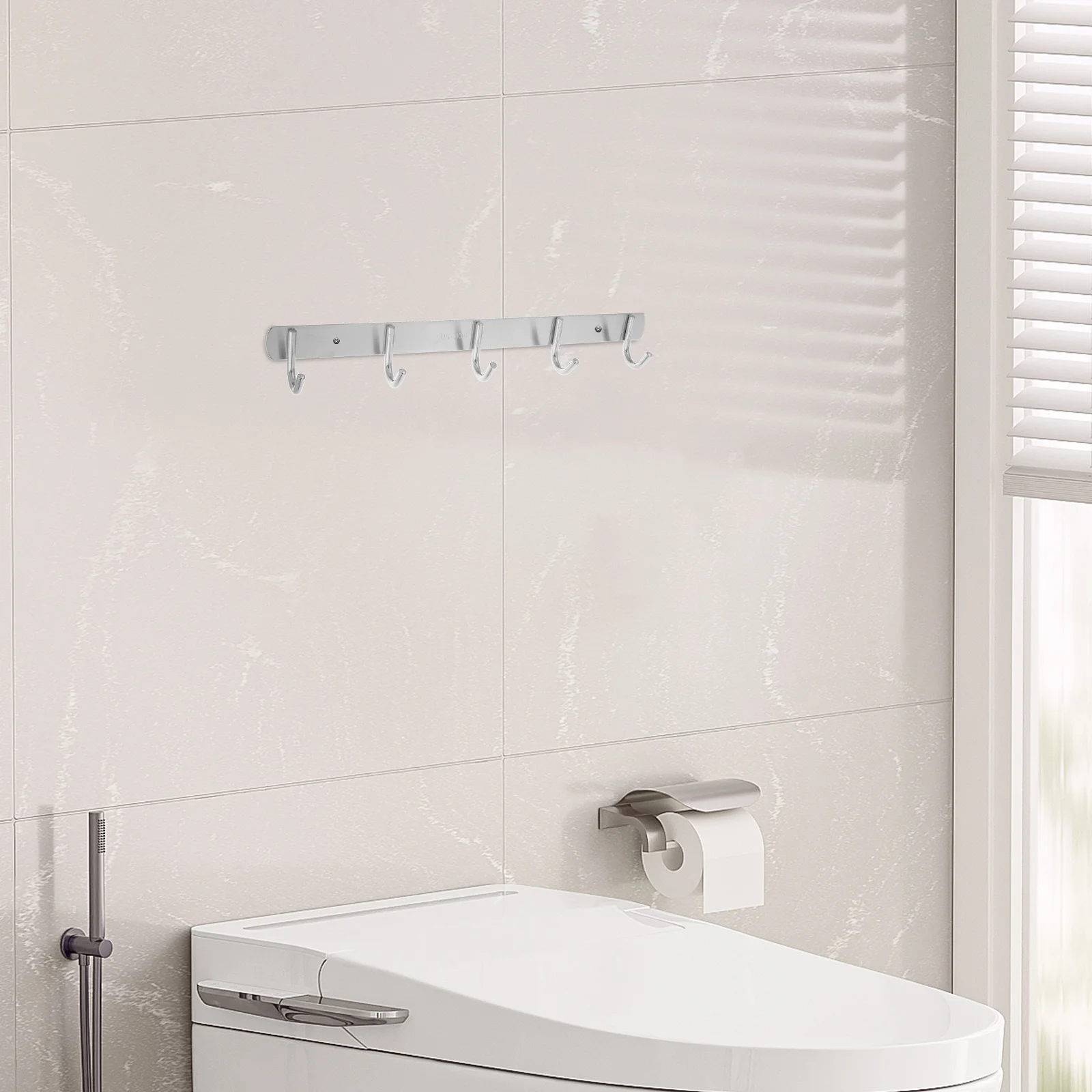 

Solid Stainless Steel Wall Hooks Heavy Duty Towel Hangers for Bathrooms Wardrobes Rvs Easy Install No Drilling Required