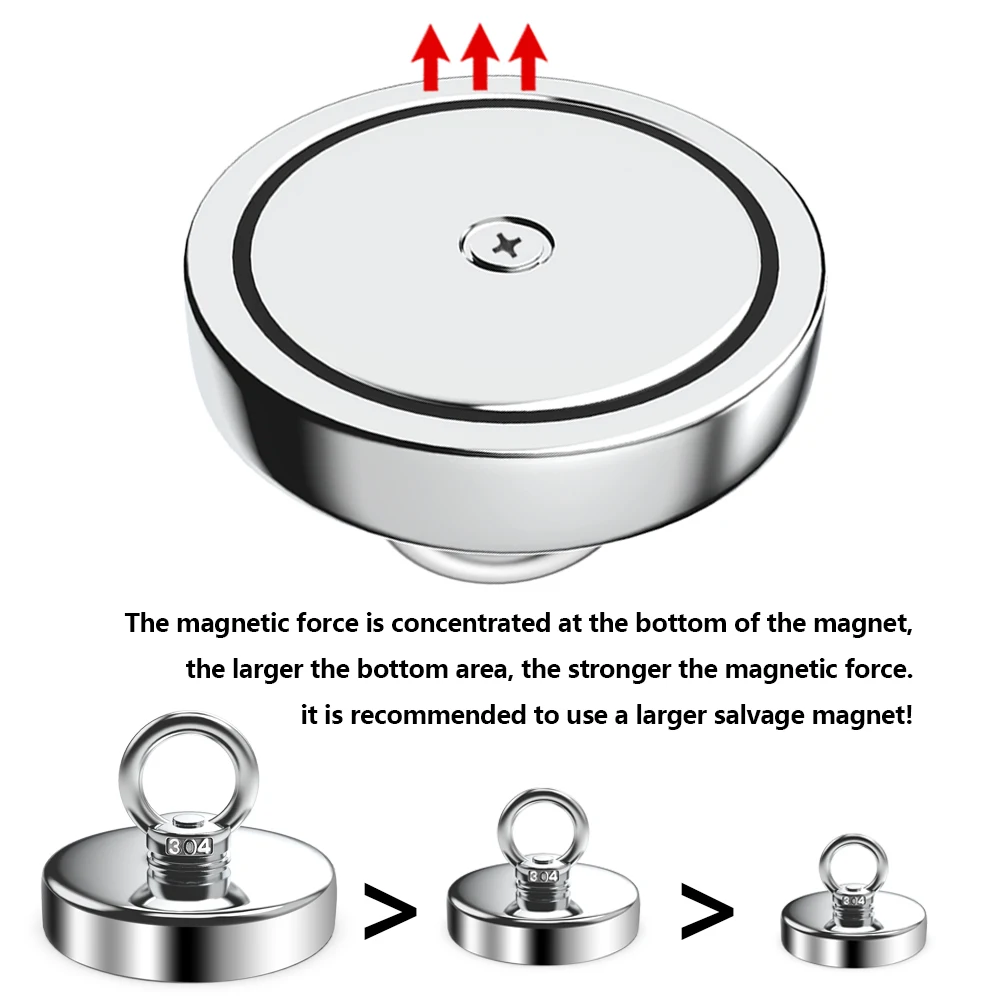 D16 ~ D42 mm Magnet pancing Neodymium Super kuat N52 tugas berat Magnet bumi langka dengan lubang countersink baut mata Magnet penyelamatan