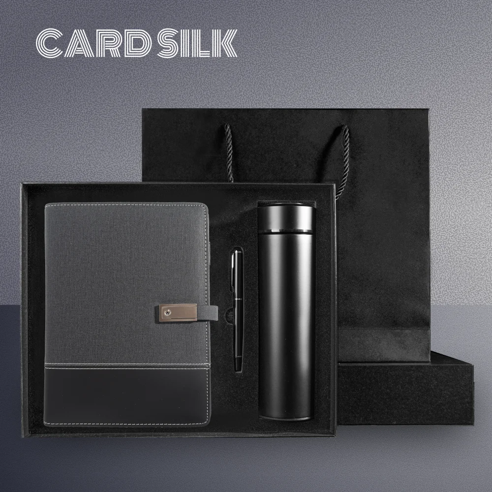 A5 Notebook with built-in Power Bank, 3-in-1 charging cable, USB drive, Multifunction customizable Journal for Office, business