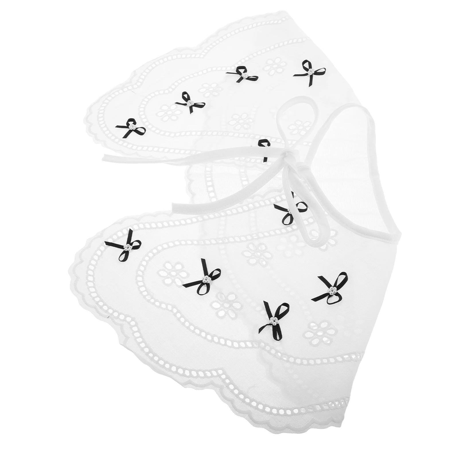 Scialle Sciarpa traspirante con colletto falso Boho Frangia Elegante versatile Abito casual carino per le donne Caroler in pizzo staccabile