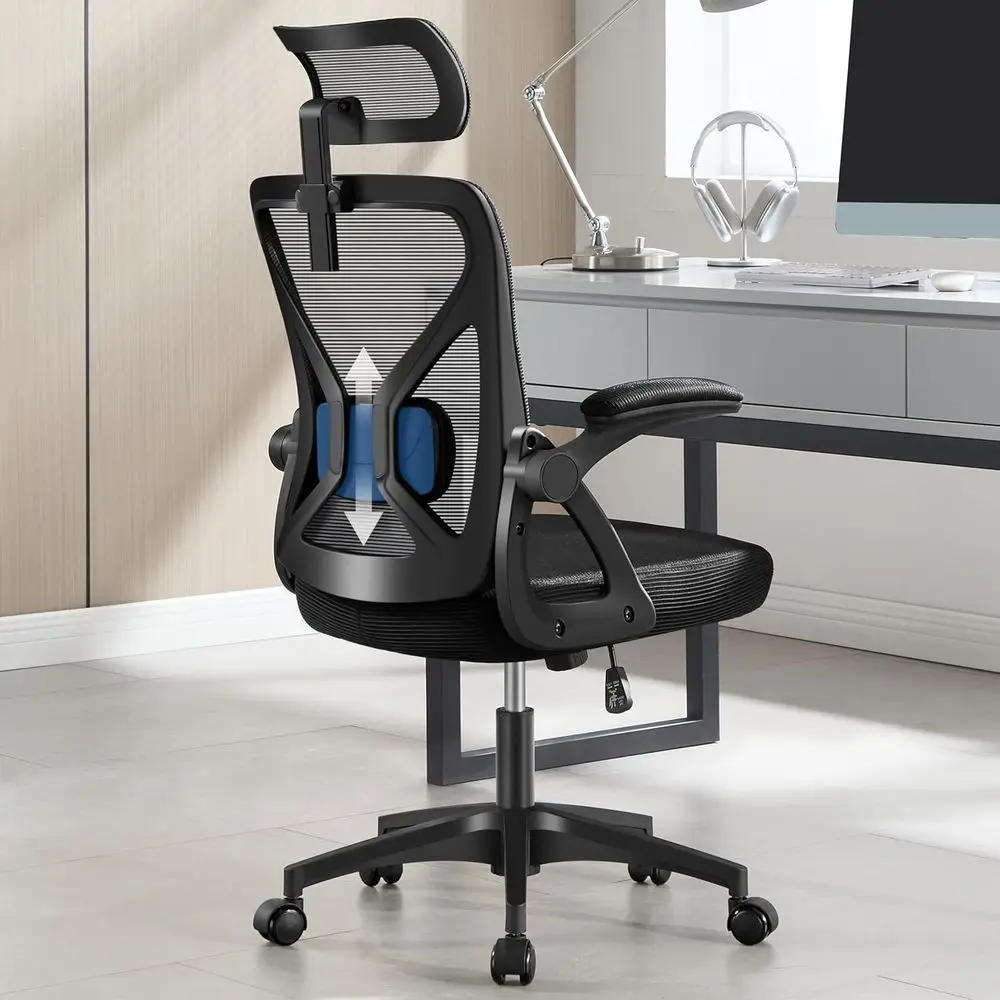 

Oice Chair,Ergonomic Desk Chair with Adjustable Lumbar Support,400 Lbs Mesh Computer Chair High Back with rest or Home Oice (Bla