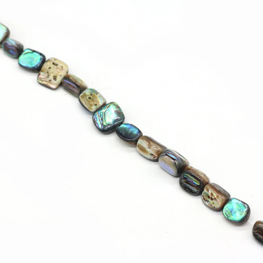 10 Stück Abalone-Muschel-Perlen, unregelmäßige, lose Perlen, 7 x 10 mm, zum Basteln von Schmuck, für DIY-Halsketten, Armbänder und Ohrringe. – Detail 4