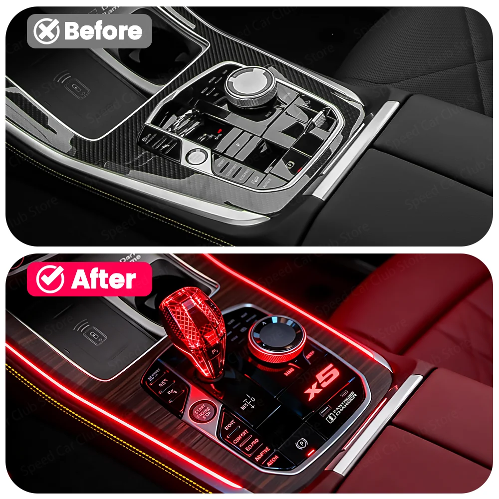 11 Color Center Console Luminous Expansion Dock for BMW 3/4 Series G01 G02 G05 G20 G22 G26 G28 X3 X4 X5 - Illuminated Storage Tr