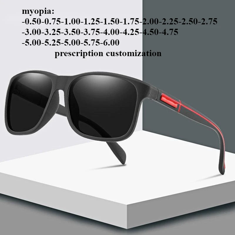 

62-20 Men's Polarized Sunglasses, Sports Sunglasses, Trendy Colorful Film, Riding Myopia Prescription, Customized with Degrees