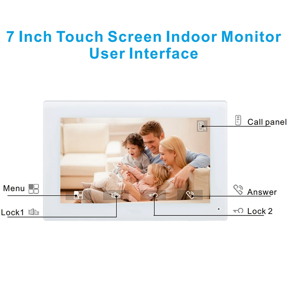 7inch Color Wired Video Intercom System Visual Doorphone Camera Video Doorbell Door Phone Kits for Home IP Villa Apartment M72T