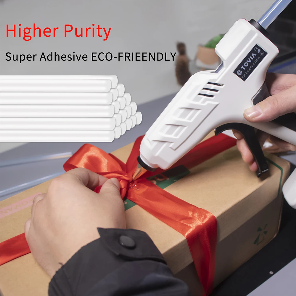 Plug-in, copper nozzle, hot melt glue gun with stop valve 120w household DIY tool belt with 20 11x200mm glue sticks