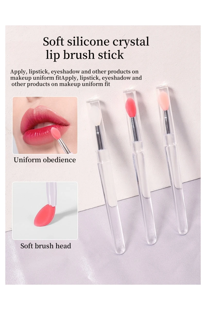 Silikon-Lippenpinsel mit Deckel, Mini, professionell, tragbar, Lippenmaskenpinsel, Lippenstift, Lidschattenpinsel, verschmierter Lippenstiftpinsel – Detail 4