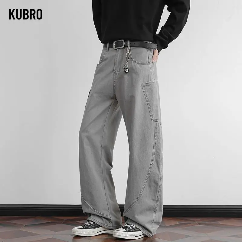 

Брюки-карго в американском стиле ретро, свободные и повседневные прямые длинные брюки, мужские брюки, молодежные и модные осенне-зимние брюки