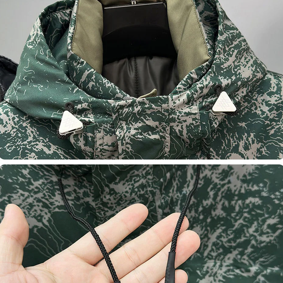 سترة شتوية سميكة للرجال 11XL مقاس كبير سترات مموهة موضة غير رسمية معطف شحن دافئ ملابس خارجية خارجية للرجال مقاس كبير