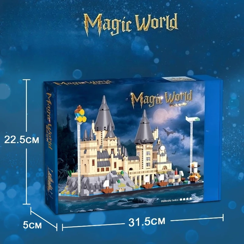 Blocos de construção de castelo mágico, modelo arquitetônico criativo feito à mão, brinquedos educativos para crianças, ornamentos, presentes