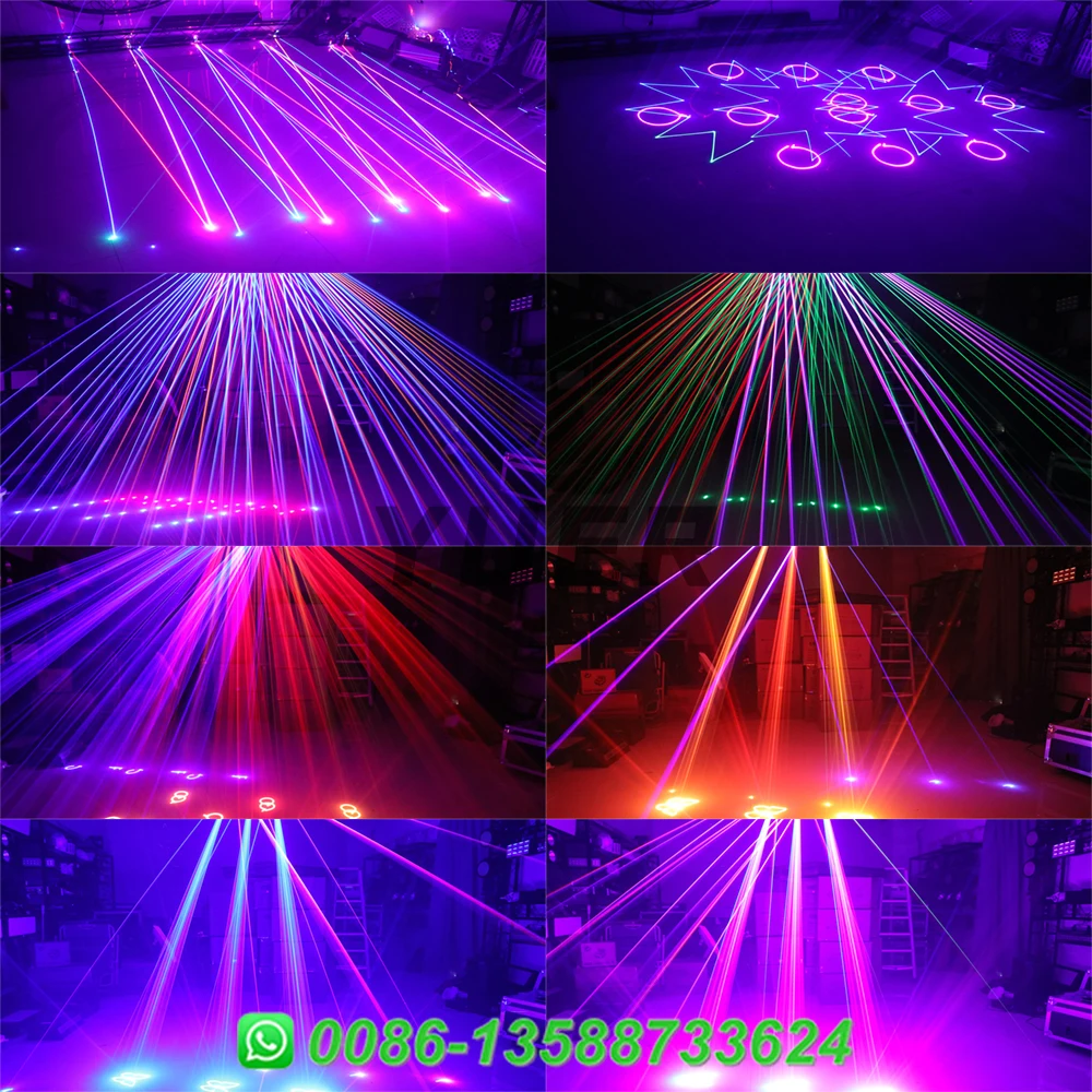 Imagem -06 - Yuer Olhos Rgb Cor Cheia Efeito de Palco Iluminação 3w Dmx Som Controle Música Varredura Laser Projetor dj Discoteca Festa Barra Casamento Lâmpada