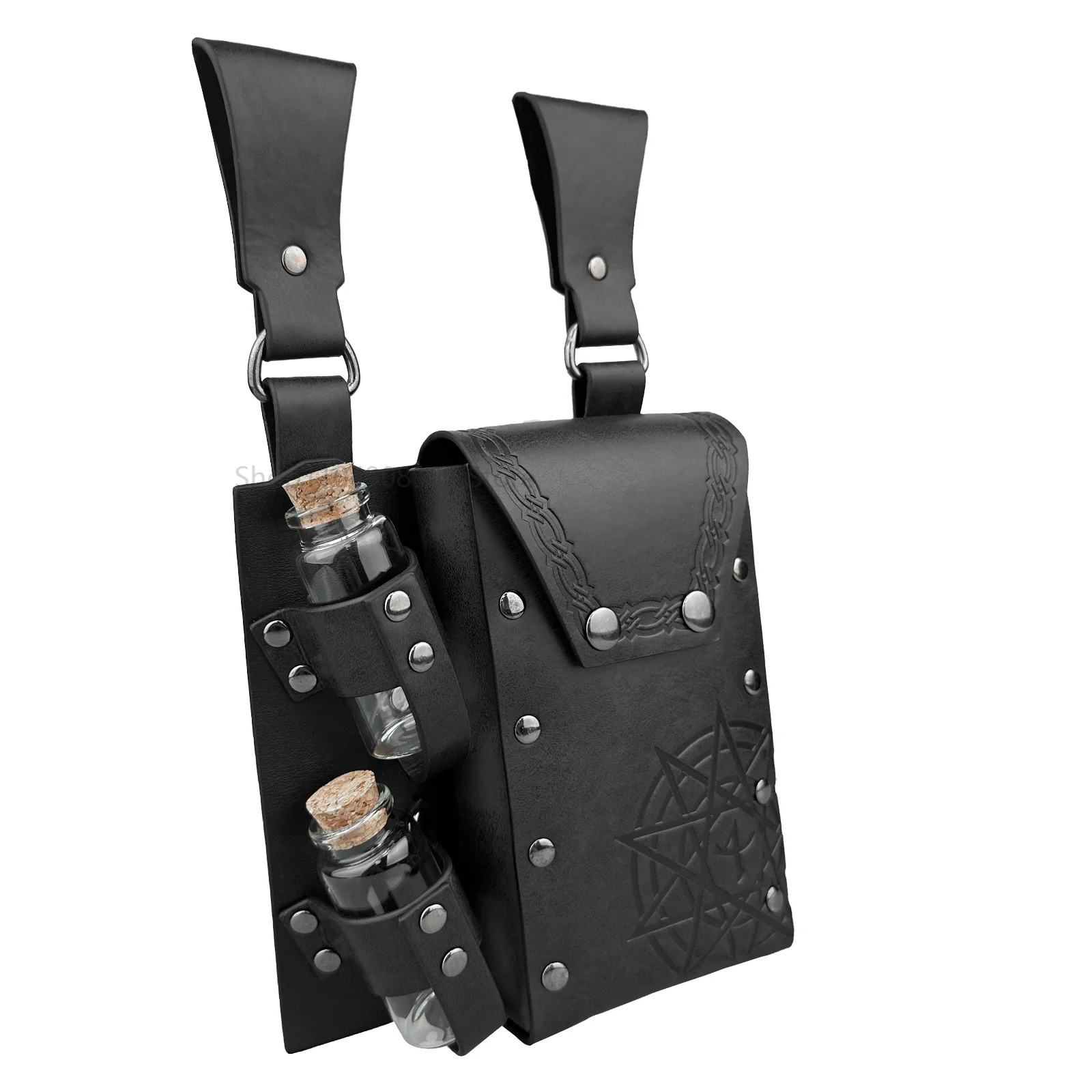 ชุดอุปกรณ์นักเวทมนตร์ยุคกลาง A1 แม่มด น้ำยาเวทมนตร์มืด ขวดแก้ว ที่ใส่ขวดแก้ว ซองหนังคาดเข็มขัด ชุดอุปกรณ์หมอผู้รักษา กระเป๋า อุปกรณ์ประกอบฉากแปลกใหม่