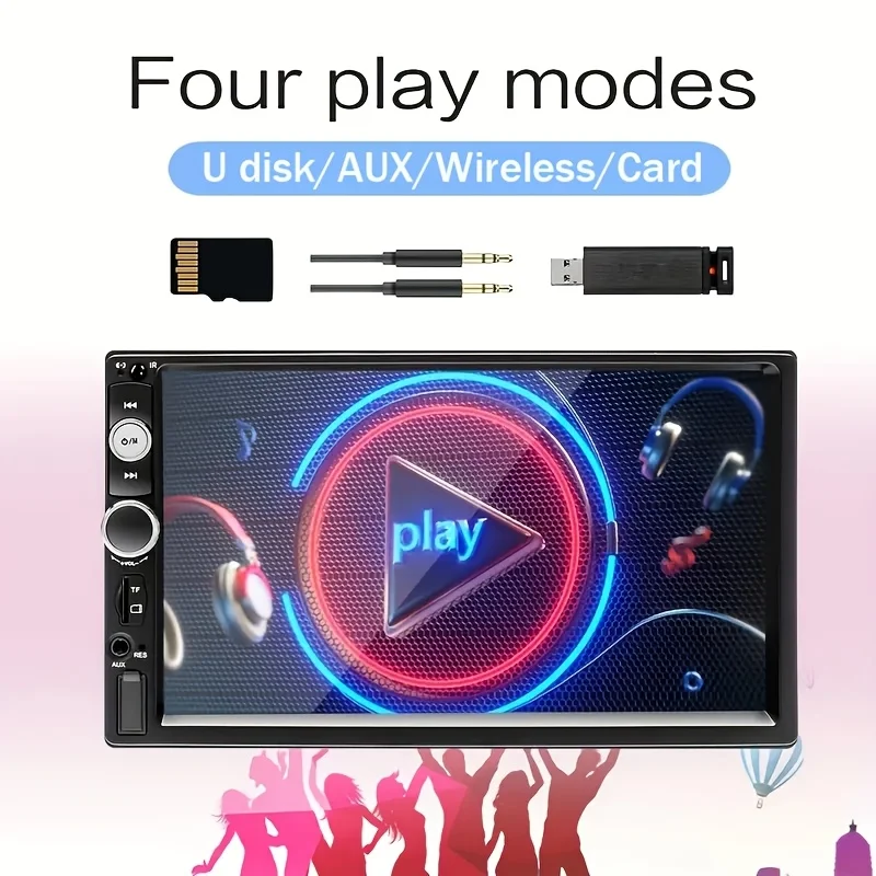 Double Din Car Stereo 7" LCD Screen Car Radio with Wireless FM, MP5 Player with USB/SD/AUX Input/Mirror Link with Reverse Camera - view 6