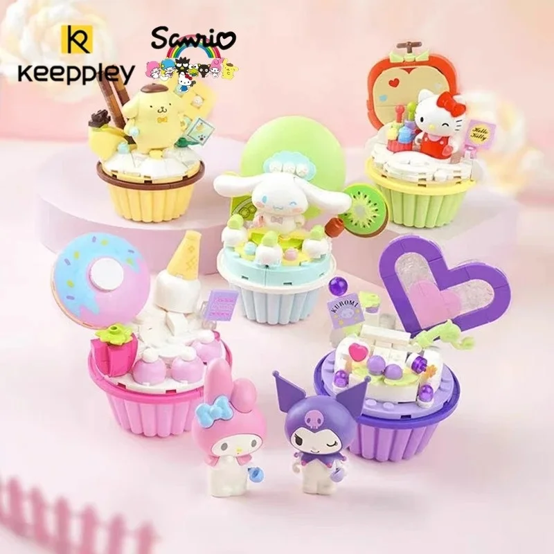

Оригинальный конструктор Keeppley Sanrio, серия конструкторов-тортов HelloKitty, модель My Melody, Куроми, Синаморолл, сборная игрушка, подарок на день рождения