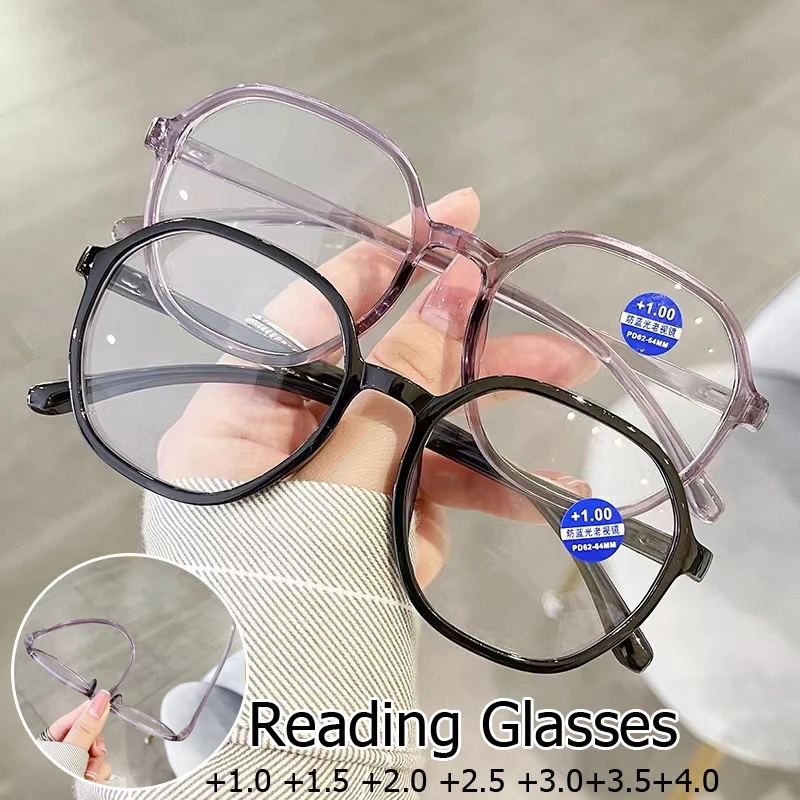 

Retro Reading Glasses Women Men Anti Blue Light Finished Presbyopia Eyeglasses Optical Prescription Far Sight Eyewear Diopter