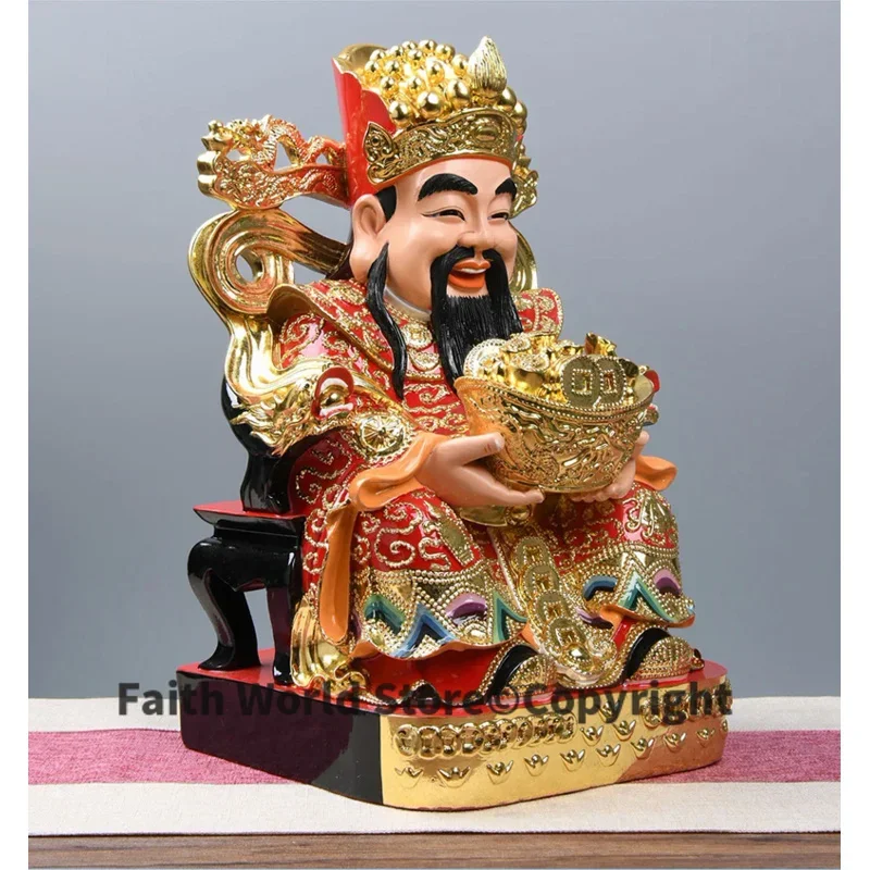 35CM Southeast Asia God of wealth HOME Company shop Patron saint Bring money GOOD LUCK CAISHEN YE Spiritual Effective protection