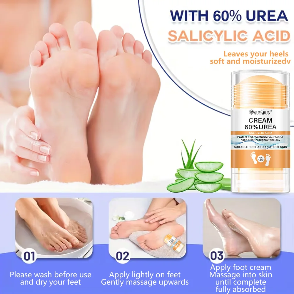 SUYARUN 60% Urea Foot Cream Stick - Moisturizing & Exfoliating, Cracked Heel Repair, Deep Hydration for Dry Feet, Long Protect. view 6