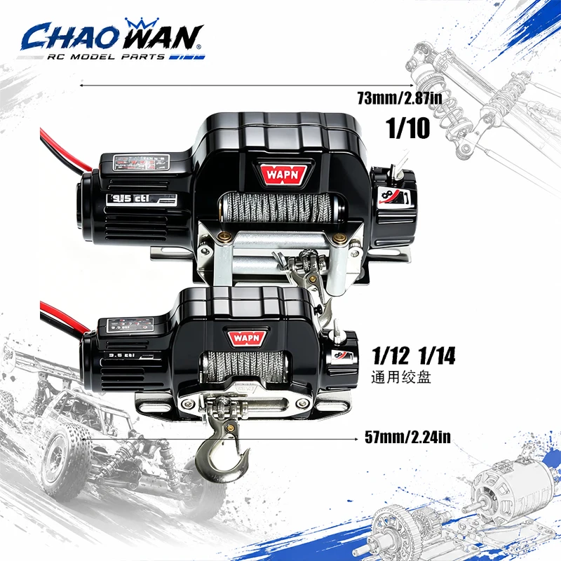 1/12 1/14 RC Crawler Metal Automatic Winch Simulation Electric Winch for MJX Hyper Go H12Y H12Y+ H12P WPL C14 C24 C34 MN D90 MN9