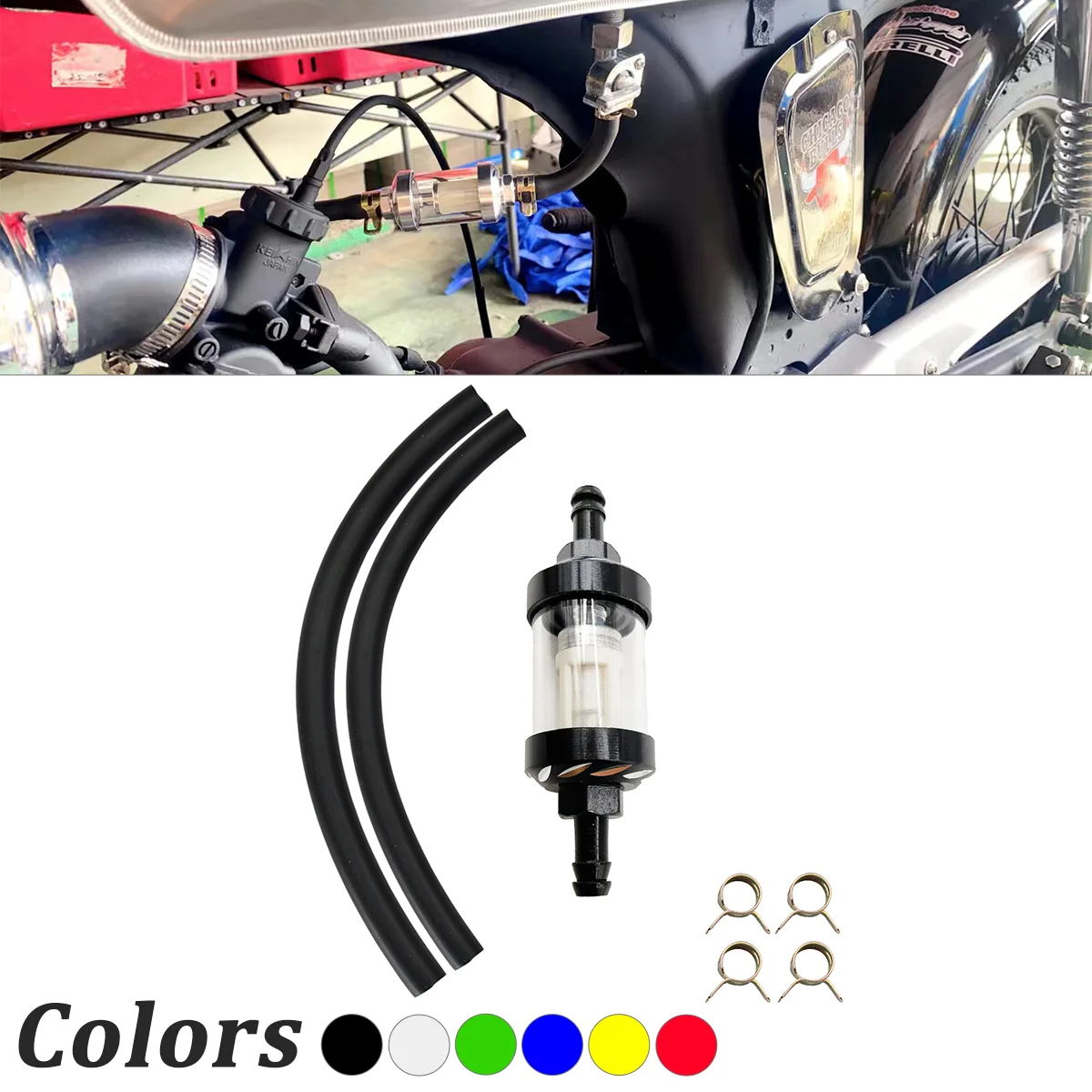 CNC Aluminum Alloy Glass Gas Fuel Oil Filter Moto For YAMAHA HONDA KAWASAKI KTM SUZUKI Dirt Pit Bike Universal