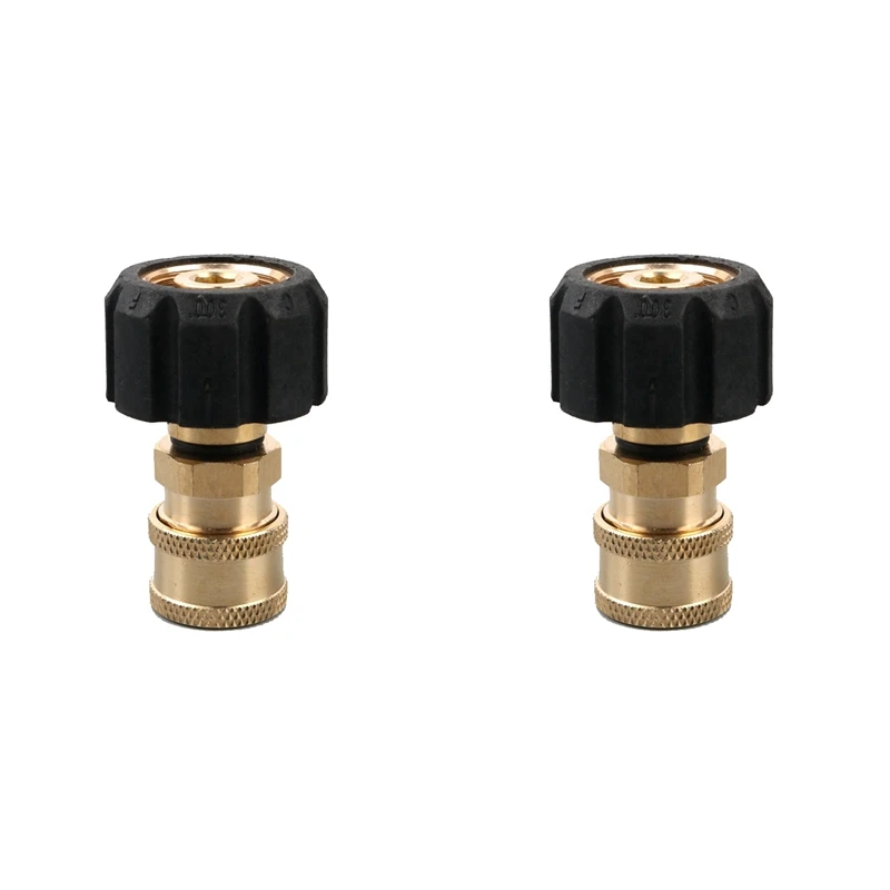 2Pc 1/4 To M22 Quick Connector High Pressure Car Washer Quick Coupling Water Tube Adapter Joints