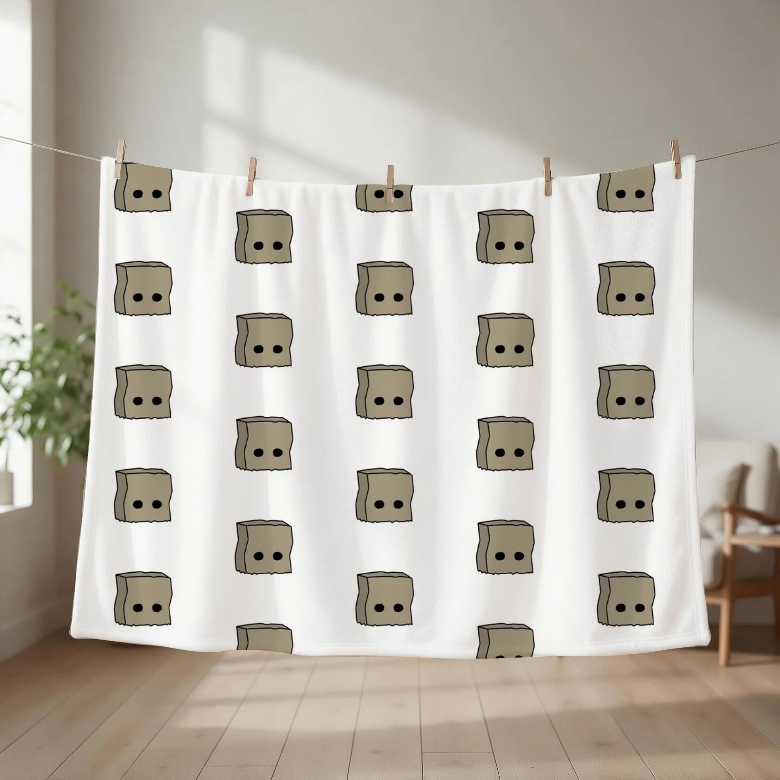 Cute Mono sticker Throw Blanket couch cozy soft plush fuzzy picnic outdoor blanket