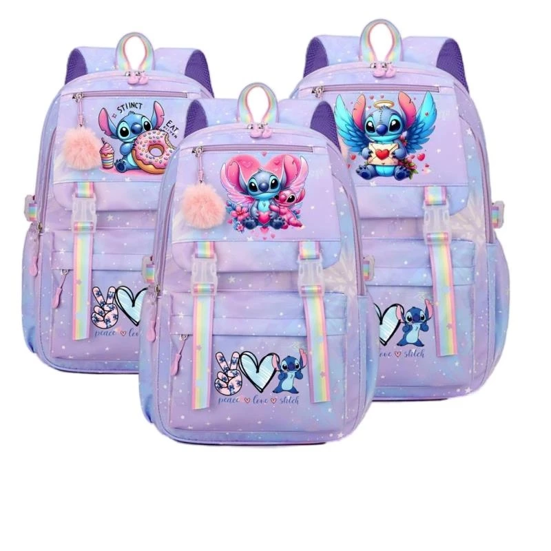 

Fashion Disney Lilo And Stitch Backpack Boys Girls Student Schoolbag Children Teenager Large capacity Knapsack Travel Rucksack