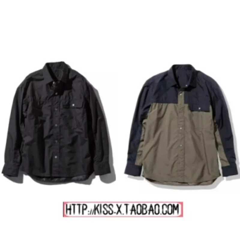 

2026 Spring Season Long Sleeve Outdoor Couple Shirt Color Block Workwear Standard Fit Pure Cotton Resistant to Deformation