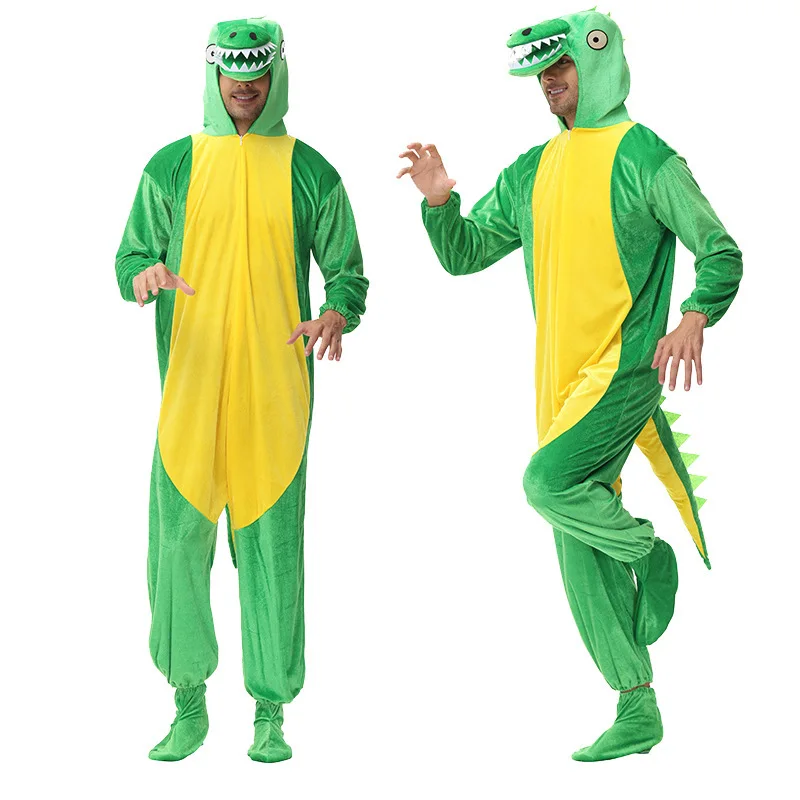 

New Halloween Costumes for Adults Cartoon Animals Thick Clothing Crocodile Onesie Role Playing Party Jumpsuit
