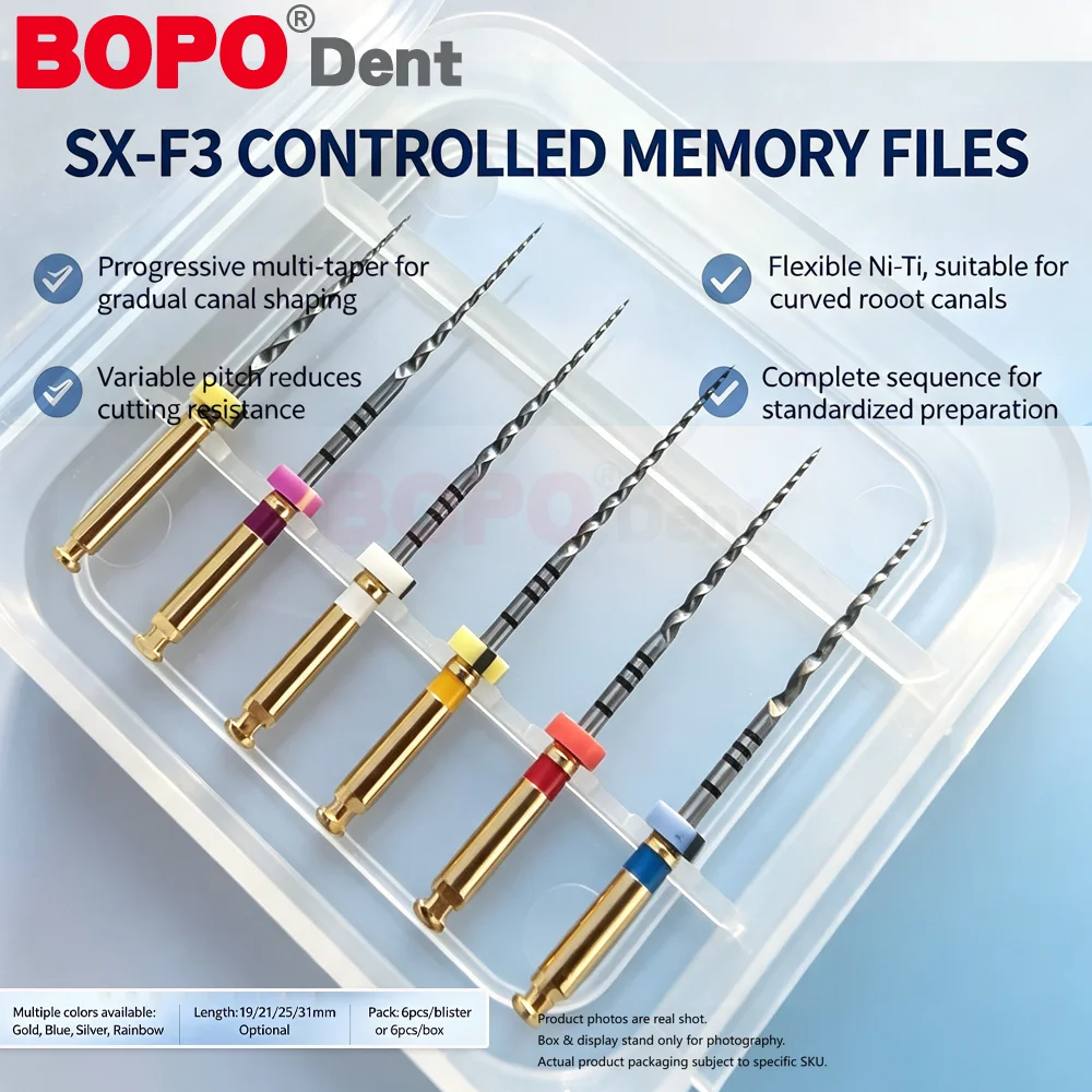 Dental Thermally Activated NiTi Rotary Root Canal Files SX-F3 25mm Large Taper Engine Use Endodontic Files S1 For Dentist Clinic