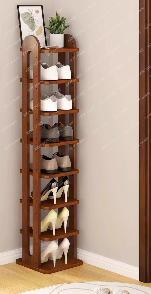 

Wooden Shoe Rack Home Doorway Home Shoe Cabinet Simple Small Narrow Layered Storage