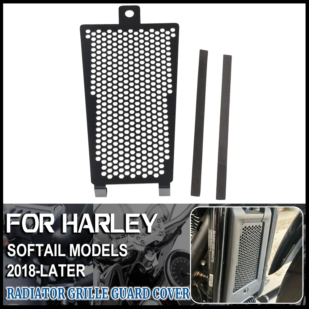 

For Harley Softail Fat Boy Glide FLSB Slim FLSL Street Bob 114 FXBBS Motorcycle Radiator Guard Protector Oil Cooler Grille Cover