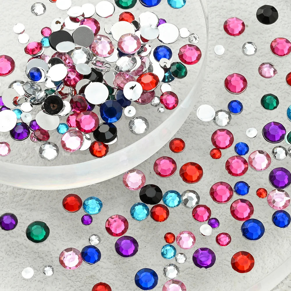 1100-2600 Stück 3/4/5/6mm Flachboden-Rundharz-Strasssteine für Nagelkunst, Schuhe, Kleidung und Schmuckherstellung für DIY-Handarbeiten – Detail 7