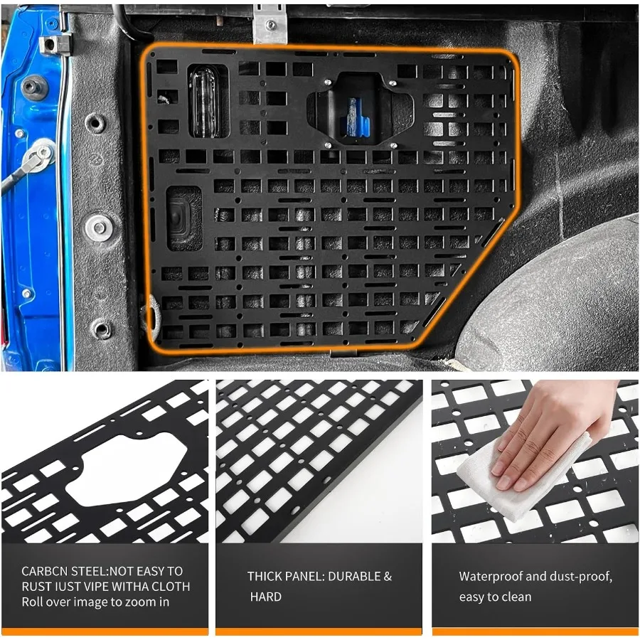 Side Bed Molle Panel Rack System Cargo Storage Organizer for 20152022  F150 Trucks 2pcs Black Durable Tactical Storage Sol