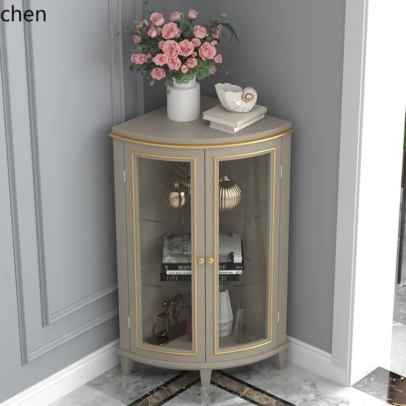HT Corner Cabinet American Solid Wood Light Luxury Corner Cabinet Simple Triangular Corner Cabinet