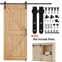 Kit de herrajes para puertas corredizas de Granero, pista de puerta de Granero suave y silenciosa, fácil de instalar para Panel de puerta de 4/5 ""a 1-1/8"" de ancho, colgador en forma de J