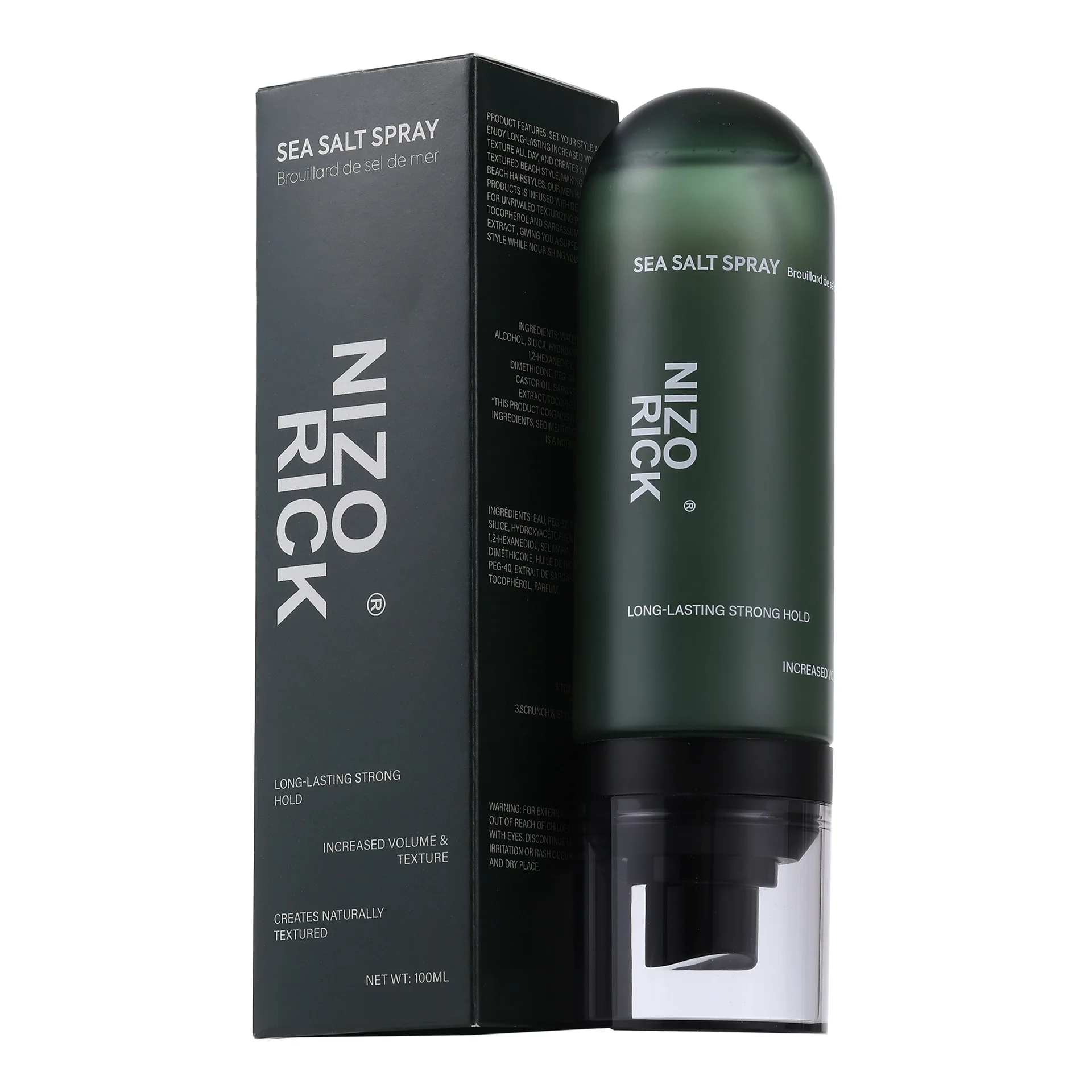 Spray de pelo de sal marina más vendido para hombres Control de aceite levantador de raíces voluminizador para peinado de cabello plano