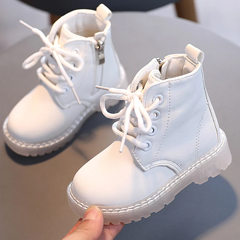 Kids Fashion Boots Boys Running Sneakers Zipper Solid Casual Ankle Boots Children Autumn No Slip Babys Girls Short Booties